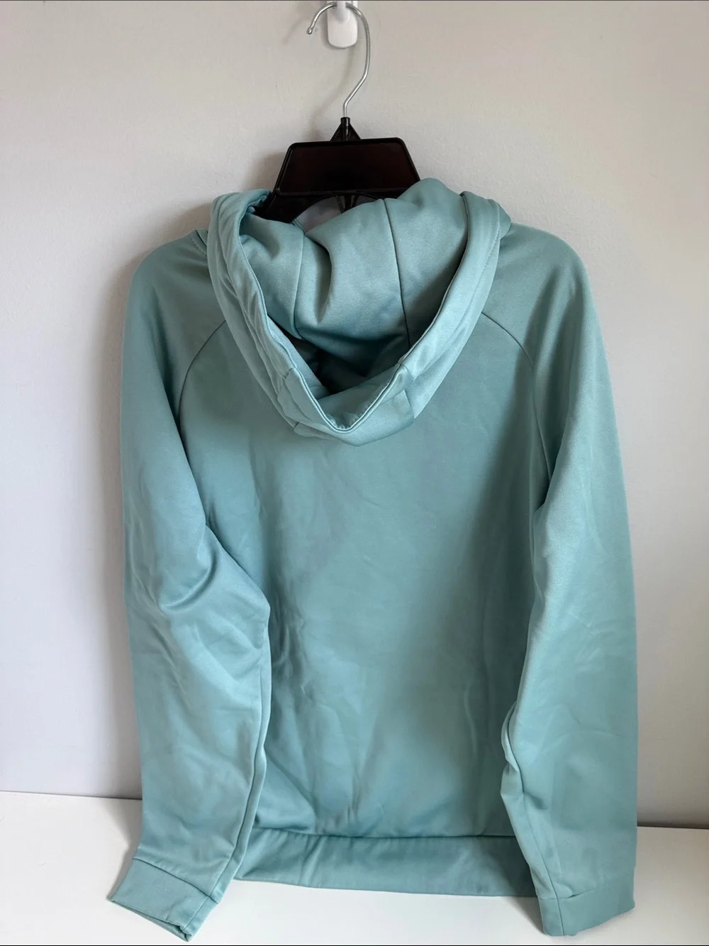 Nike Men’s Light Teal Crewneck Hoodie with Purple and Black Swoosh